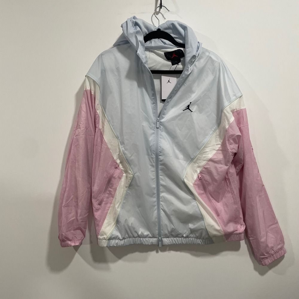Jordan Essentials Mens Windbreaker Jacket Blue Pink HF9333-472 Size L NWT